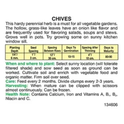 Menu Container/Small Space Vegetable Garden -US Garden Plants Sales 2024 75506 chives back