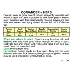 Menu Container/Small Space Vegetable Garden -US Garden Plants Sales 2024 75507 cilantro back